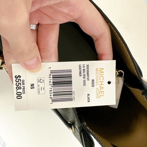 Michael Kors 35S3G6RT3T Reed Large Tote Bag IN Black - Picture 10 of 10